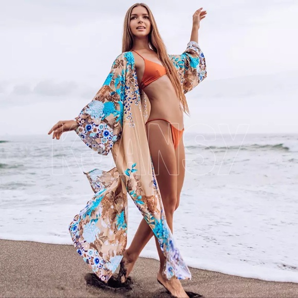 Isla Bohemian Floral Kimono - Picture 4 of 4